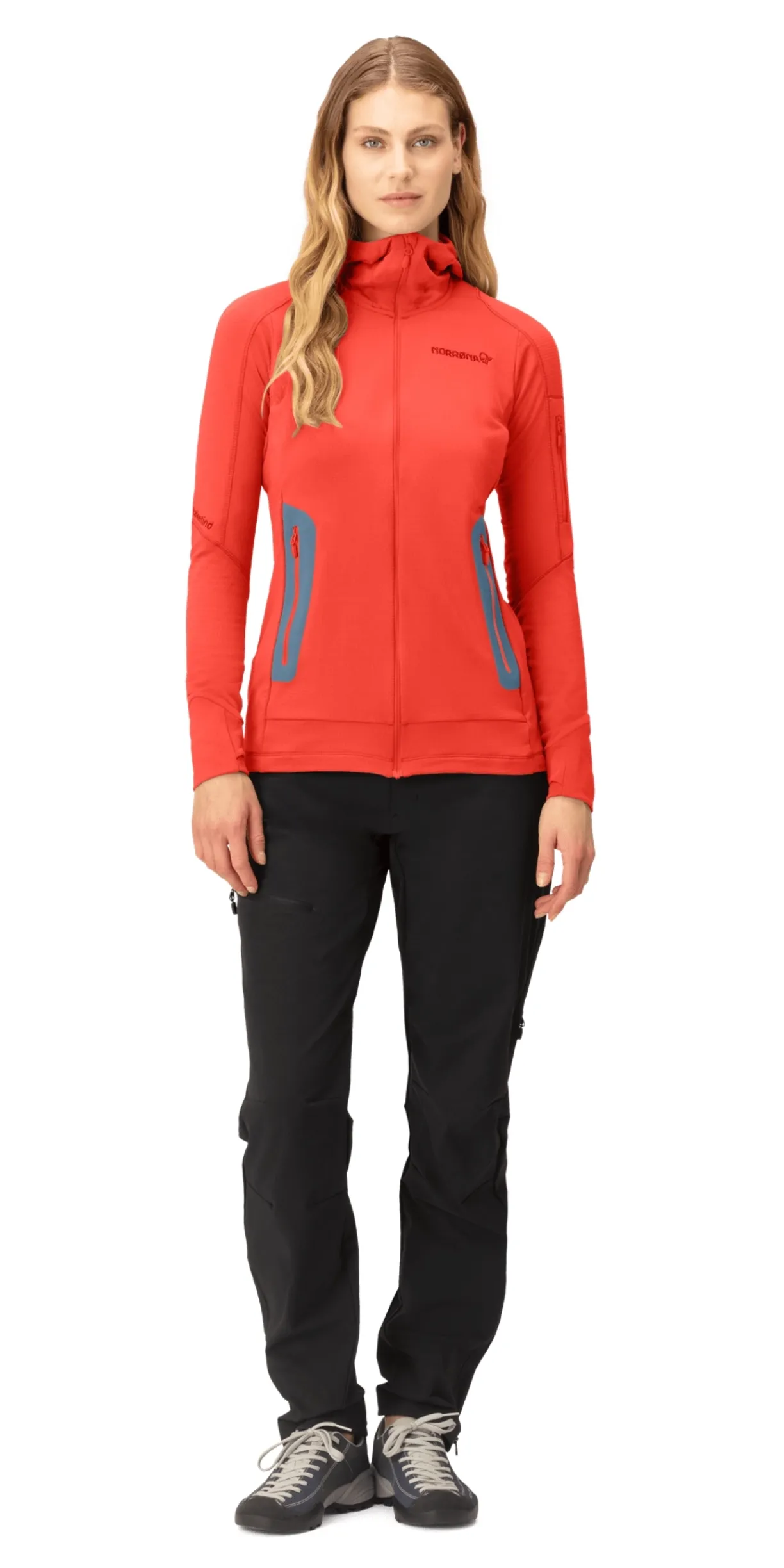 mmtsklep Polary I Bluzy-Bluza Norrona Falketind Power Grid Zip Hood Women