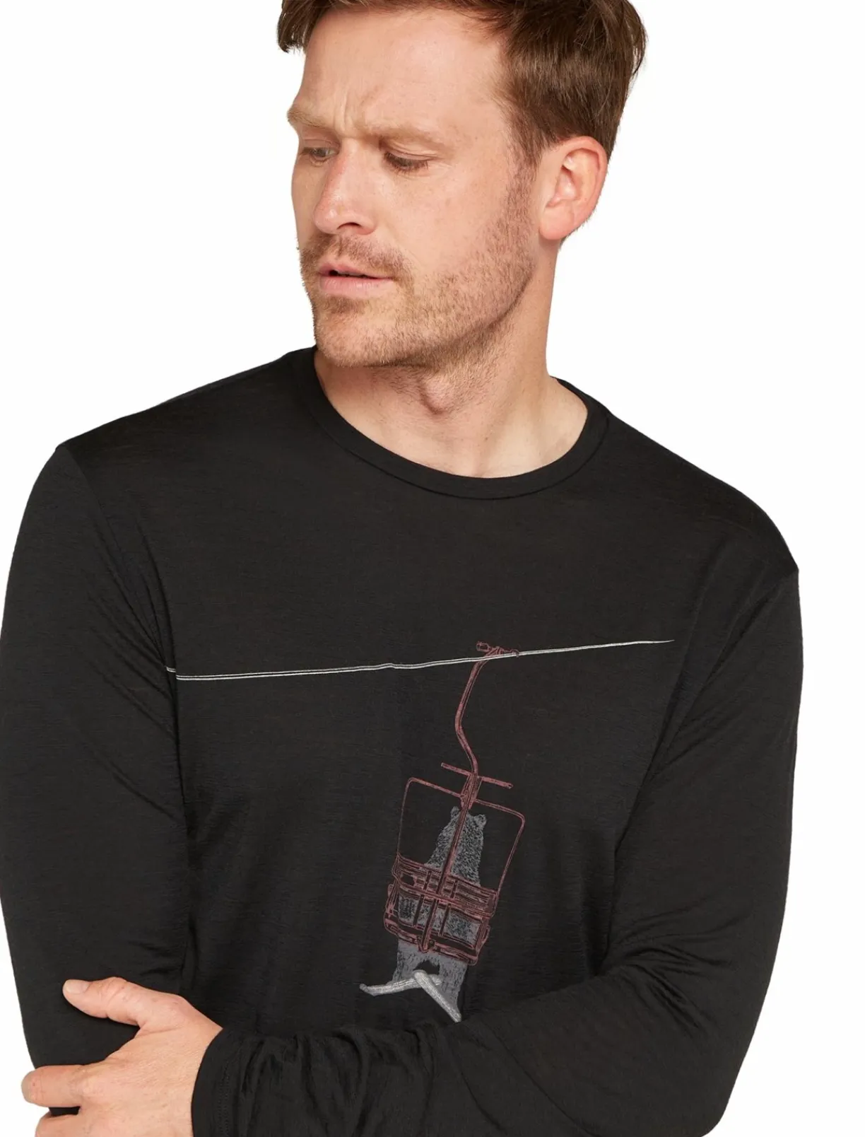 mmtsklep Koszulki I Koszule-Koszulka Męska Icebreaker Merino Tech Lite LS Tee Bear Lift