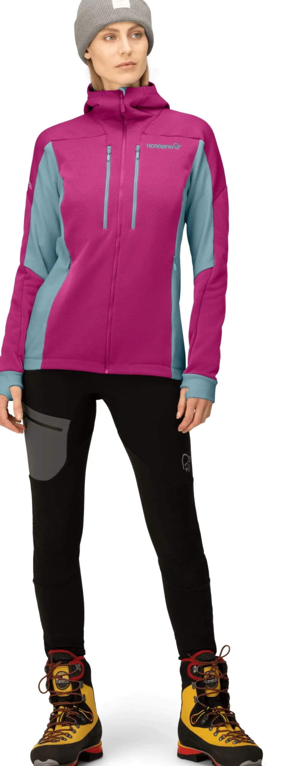 mmtsklep Polary I Bluzy-Polar Norrona Trollveggen Powerstretch Pro Zip Hood Women